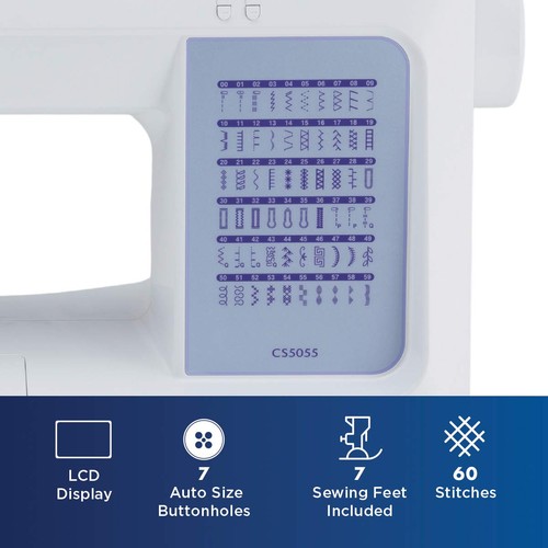 CS5055 Computerized Sewing Machine, 60 Built-in Stitches, LCD Display, 7 Incl... - Picture 3 of 7