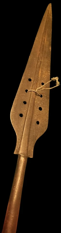 1879 Era Iron Spear on Short Wooden Shaft Zulu or Kuba Kingdom Central Africa - Image 4 of 4