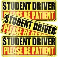 Student Driver Magnet for Car - Please Be Patient, 3Pcs Magnetic Reflective