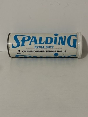 Vintage Spalding Extra Duty Championship White Blue Tin & 1 White Tennis Ball
