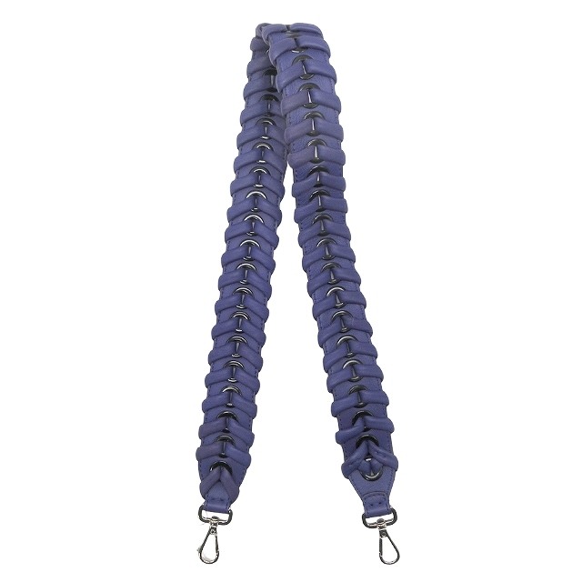 RARE FENDI Long Leather Braided Shoulder Strap Bag Belt 8