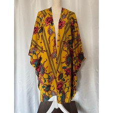 Boutique Floral Kimono Cardigan Boho Open Front Duster Festival Plus Size