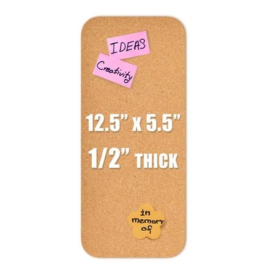 YCCYYCCY 1 PC 12.5''*5.5'' Self-Adhesive Cork Board, 12mm thick - 1pc, Brown 