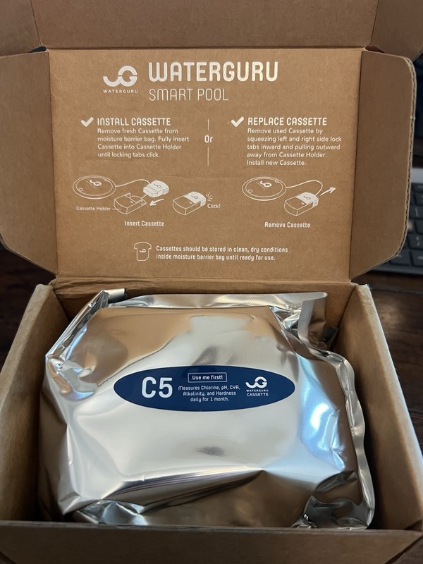 WaterGuru C5 Cassette 3-Pack Pool Testing Kit for Chlorine, pH, Alkalinity