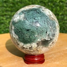 240G Natural Aquatic Agate Geode Ball Crystal Sphere Specimen Energy Healing