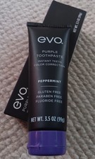 EVO Purple Fluoride Free Instant Teeth Color Toothpaste Peppermint 3.5oz Lot 2
