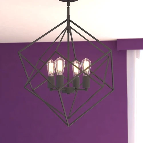Vaxcel - Rad 4-Light Pendant in Mid-Century Modern and Cage Style 30 Inches Tall - Picture 3 of 4