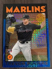 2021 Topps Silver Pack Trevor Rogers RC 1986 Chrome Blue Mojo Refractor /150