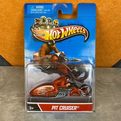 Hot Wheels Pit Cruiser Orange Motorcycle Die-Cast Bike with Rider 2012 X2075