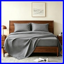 Deep Pocket King Size Sheet Set - Soft Cooling 4-Piece Luxury Bedding Ensemble