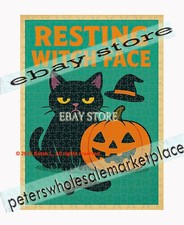 500 piece jigsaw puzzle Resting Witch Face Halloween Cat