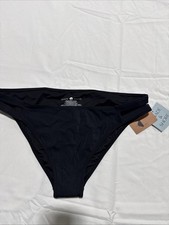 Shade  Shore Women's Ruffle Cheeky Bikini Bottom Black Size Medium 8-10