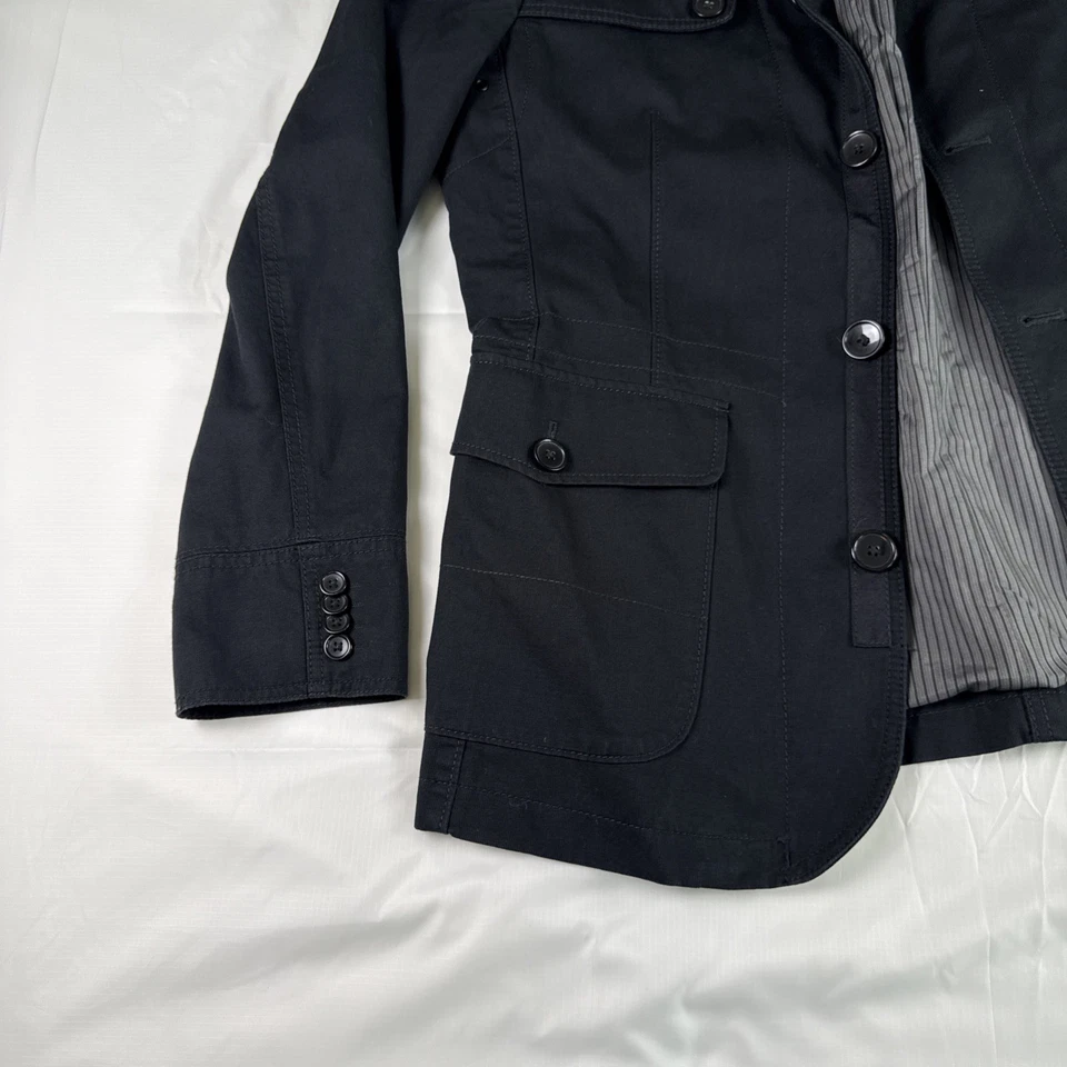 Express Para Hombre M Negro Botón Pesado Camisa Chaqueta Denim "Chaqueta" Tipo A-2 Bolsillos Foto 3 de 4