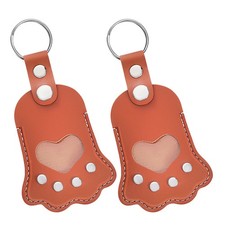 2 Pcs PU Pet Hair Keychain Dog Cat Hair Collecting Pendant Keepsake