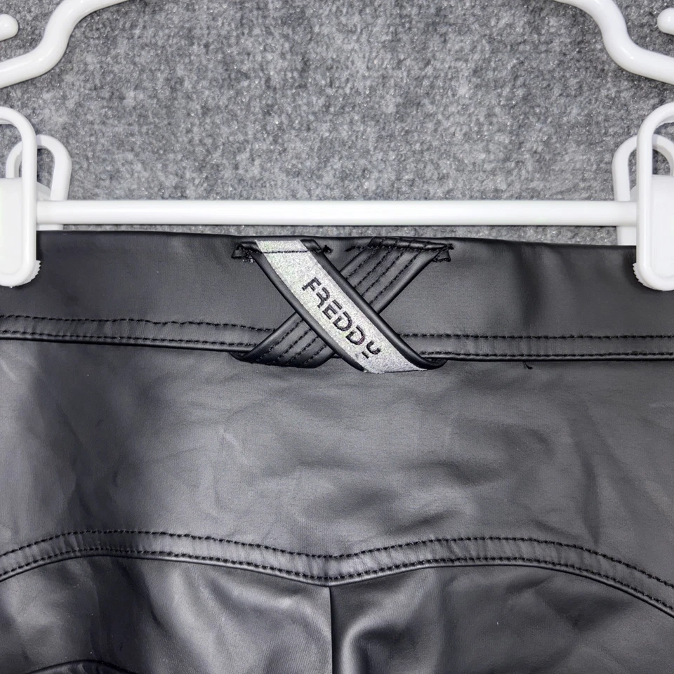 Sexy Pantalones Freddy Wrup Para Mujer Talla 2 Negro Imitación Cuero Formador Corto Favorecedor Foto 3 de 4