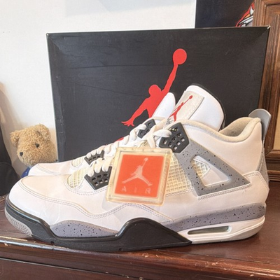 #ad Jordan Air Jordan 4 Retro White Cement 308497 103 Low Top Men#x27;s Sneaker $145.00