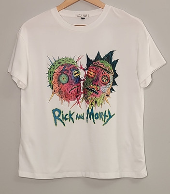 Rick and Morty Womens XS T-Shirt Cartoon Network White Graphic Tee