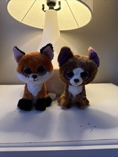 Ty Beanie Boos Slick The Fox 6” And Dexter The Dog 6”