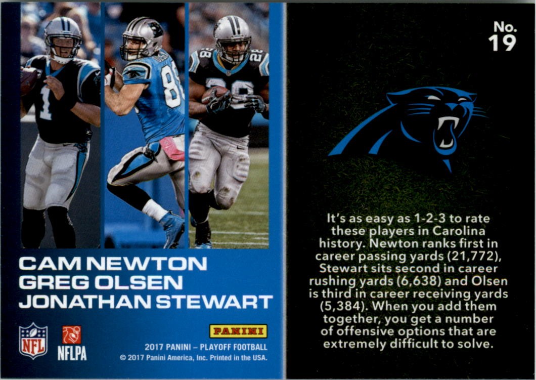 2017 Playoff Flea Flicker #19 Jonathan Stewart Cam Newton Greg Olsen - FB