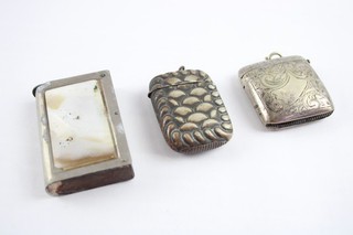 Vesta Case Antique Vintage Inc Mother of Pearl & Engraved