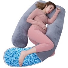 Shredded Memory Foam Body Pillow, Pregnancy Pillows for Sleeping, Maternity P...