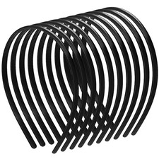 10 Pcs Plastic Headband, Black Non-Slip Headbands for Women Plastic Plain Thin H