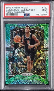 2019 Panini Prizm FOTL Green Shimmer /25 Shai Gilgeous-Alexander #122 PSA 9 MINT