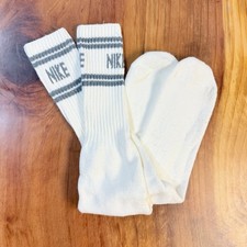 Vintage 80s Nike Tube Socks Cotton 1 pairs Swoosh Stripe H4-13
