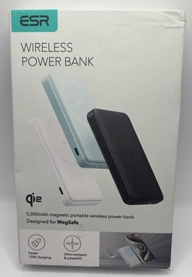 ESR Qi2 MagSlim 5,000mAh Magnetic Wireless Power Bank MagSafe 15W White. SEALED