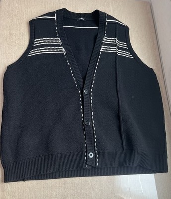 OS Raf simons oversized Heavy Weight knit sleeveless cardigan jacket