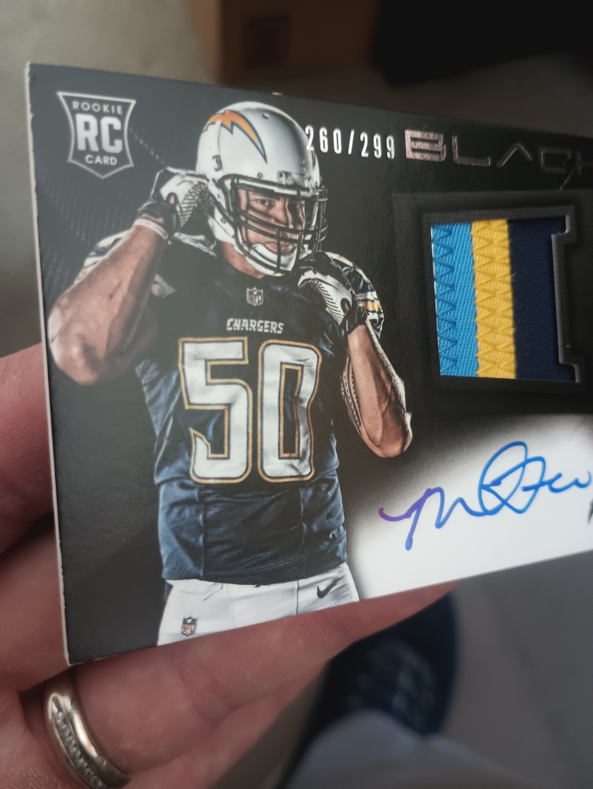 2013 Panini Black NFL Patch Auto #222 MANTI TE'O /299 RC Rookie RPA Chargers SP view 3