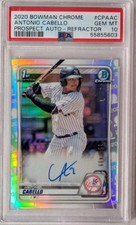 2020 Antonio Cabello Bowman Chrome Refractor 1st AUTO 159/499 PSA 10 RC Rookie