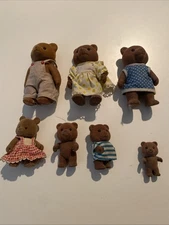 Lot 7 Vintage Sylvanian Families Timbertop Bear Family Calico Critters Epoch