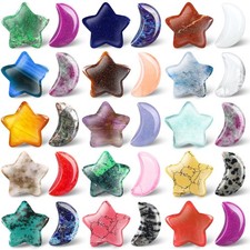 Worry Stones 30 Pcs Moon Star Shaped Crystals Elegant Colors Nuenen Bulks Palm