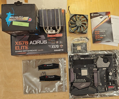 Gigabyte X570 Aorus Elite, Ryzen 3900x, 2x16GB G.Skill RipJaws V DDR4-3200 DIMM