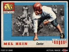 1955 Topps #28 Mel Hein Giants RC SHORT-PRINT HOF Washington St 1.5 - FAIR