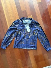 New NWT Love The Label Henrietta Top Shirt Blouse $195 melina Ikat