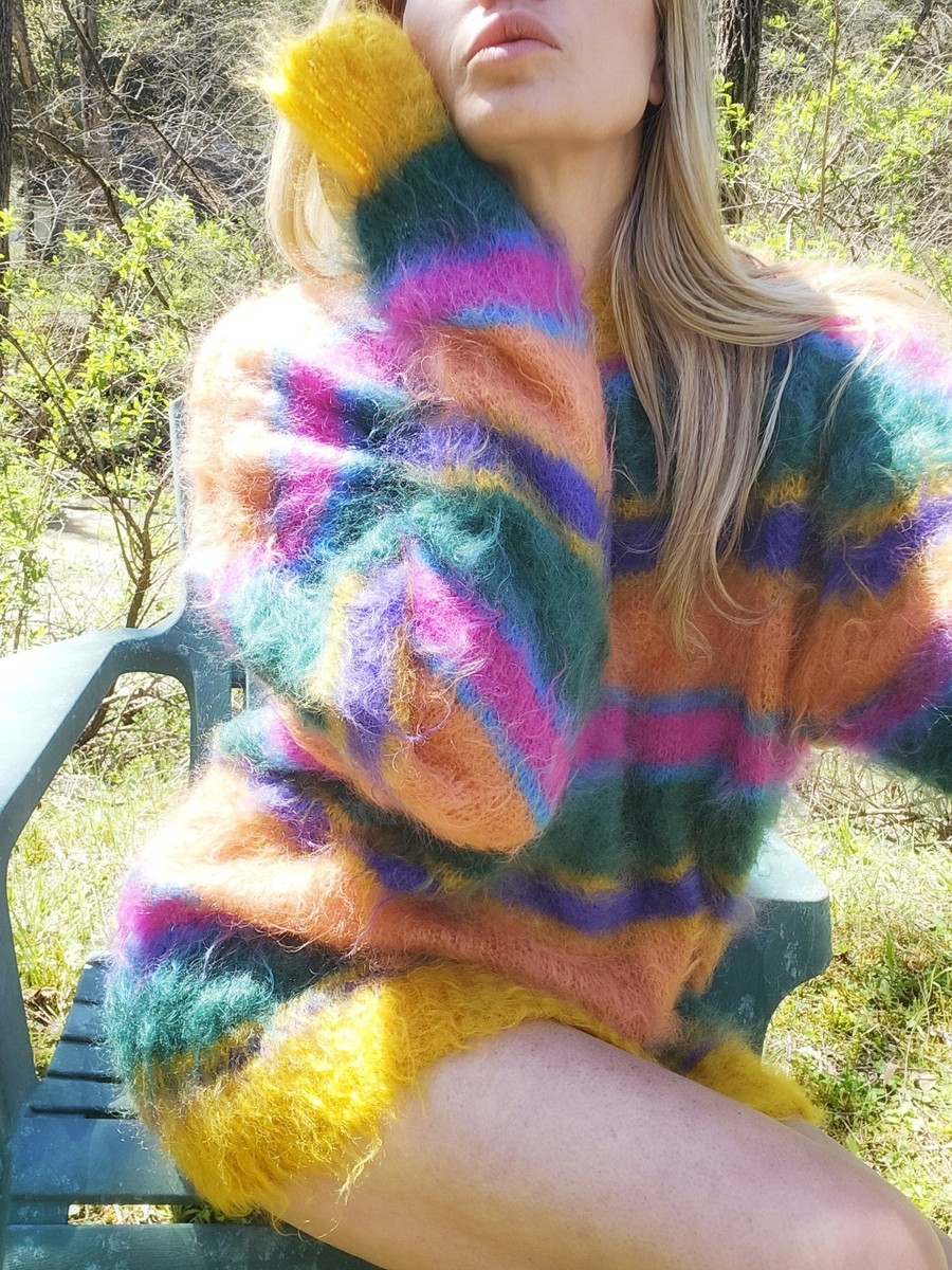 Marni Fuzzy Wuzzy Crewneck Sweater Italian Brushed Mohair Sz 50 (L