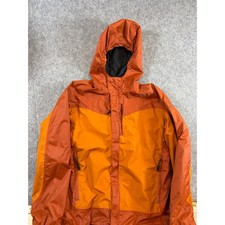REI Windbreaker Jacket Youth Boys Orange Hooded Full Zip Outdoor Large 14-16