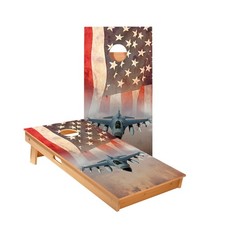 American Flag Cornhole Boards Skips Garage ACA Size 2x4 Outdoor Game