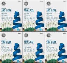 GE StayBright 6 X 100 Ct 24.75-ft Constant White Mini LED Plug-In Christmas