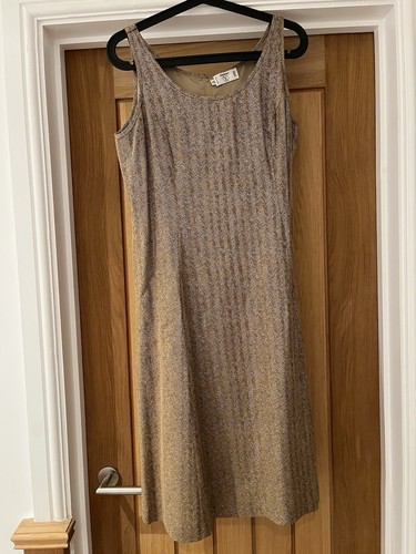 Vintage Valentino MissV Gold / Brown Dress, Size 10, Made In Italy. 1980s - Picture 1 of 5