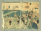 Utagawa Sadahide (1807-1879) Original Woodblock prints / Yokohama Port on Sunday
