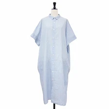 HUIS House Dress blue size: Free loose fluffy cotton short sleeve Used BEEG-0