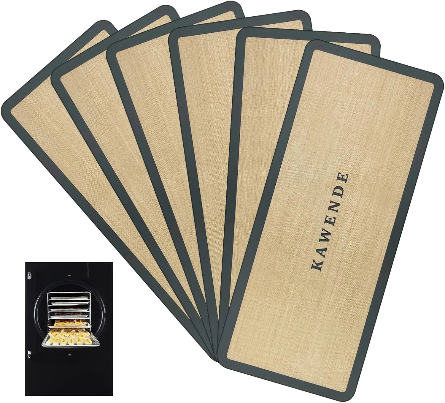 6 PCS Silicone Tray Mats Set for Harvest Right L: 19.75×8.43, Brown