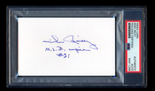MIKE REILLY SIGNED MINT INDEX CARD PSA/DNA MLB UMPIRE 4362 GAMES FUTURE HOF?