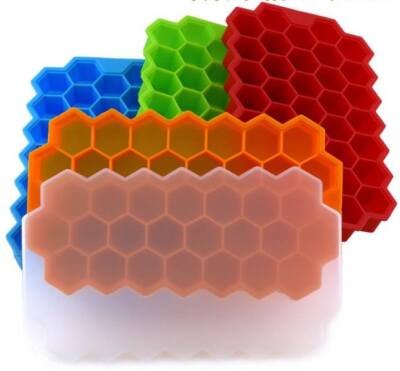 BPA Free Silicone Honey Comb Ice Cube Tray Leak Proof Whiskey Juice 37 Grid Ice