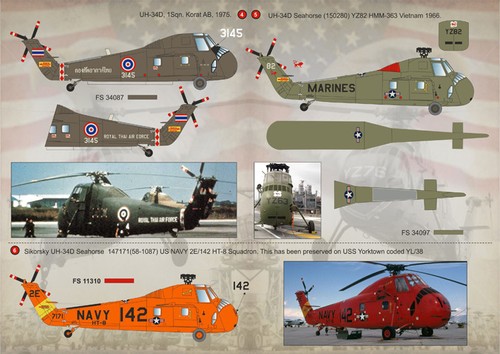 Print Scale 72-092 1/72 scale Decal for airplane - Sikorsky H-34 Part-2 World - Bild 11 von 12