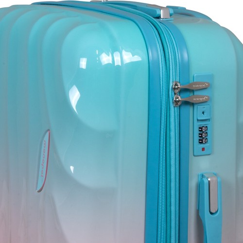 Kofferset 3tlg bunt Farbverlauf Hartschale Koffer Trolley Reisekoffer pink blau - Bild 6 von 28