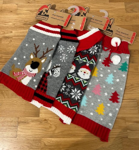Welpe Crew Hundebekleidung Kleidung Weihnachtsoutfits Verkleiden Strick brandneu Weihnachten